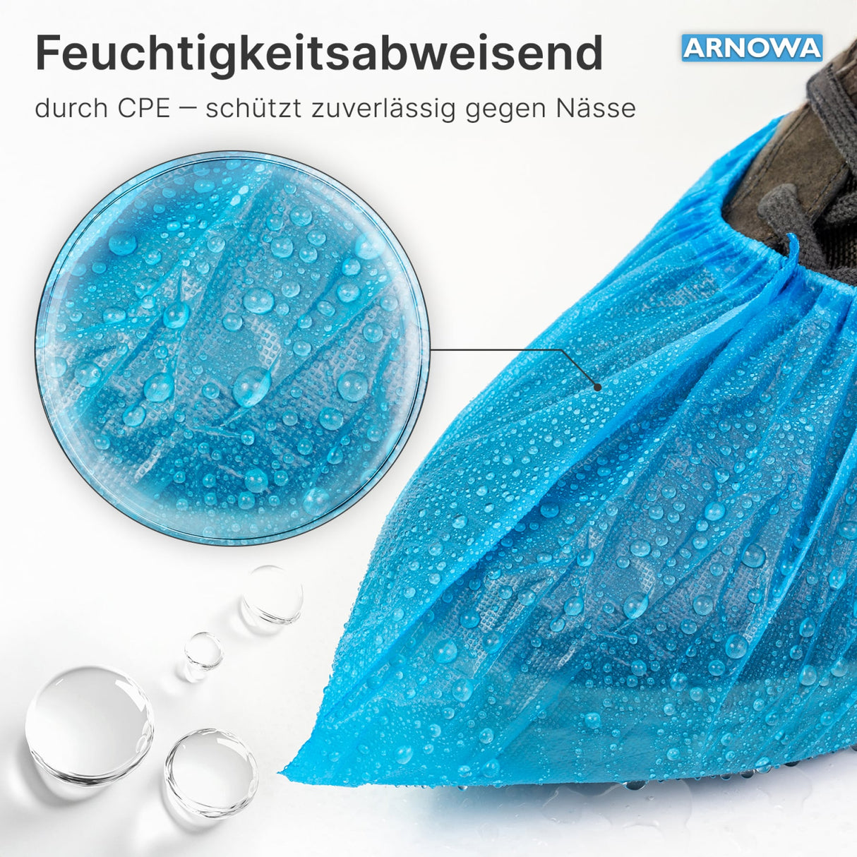 ARNOMED COVER Überziehschuhe, CPE, blau, wasserabweisend – Ansicht 2
