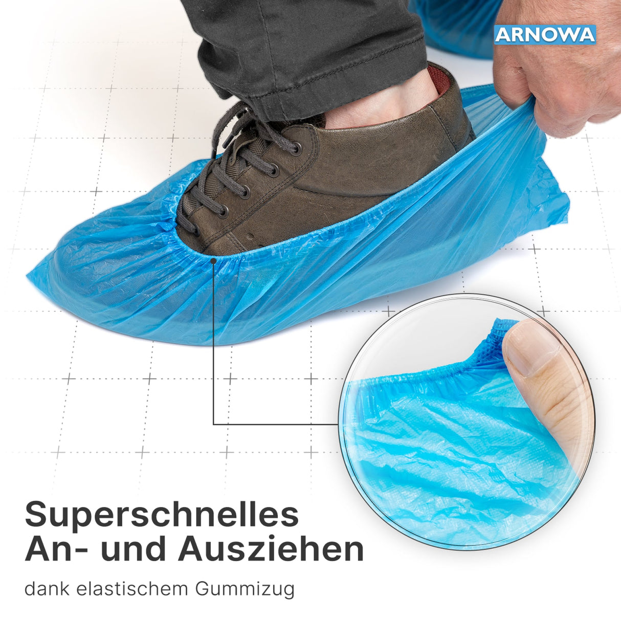 ARNOMED COVER Überziehschuhe, CPE, blau, wasserabweisend – Ansicht 5