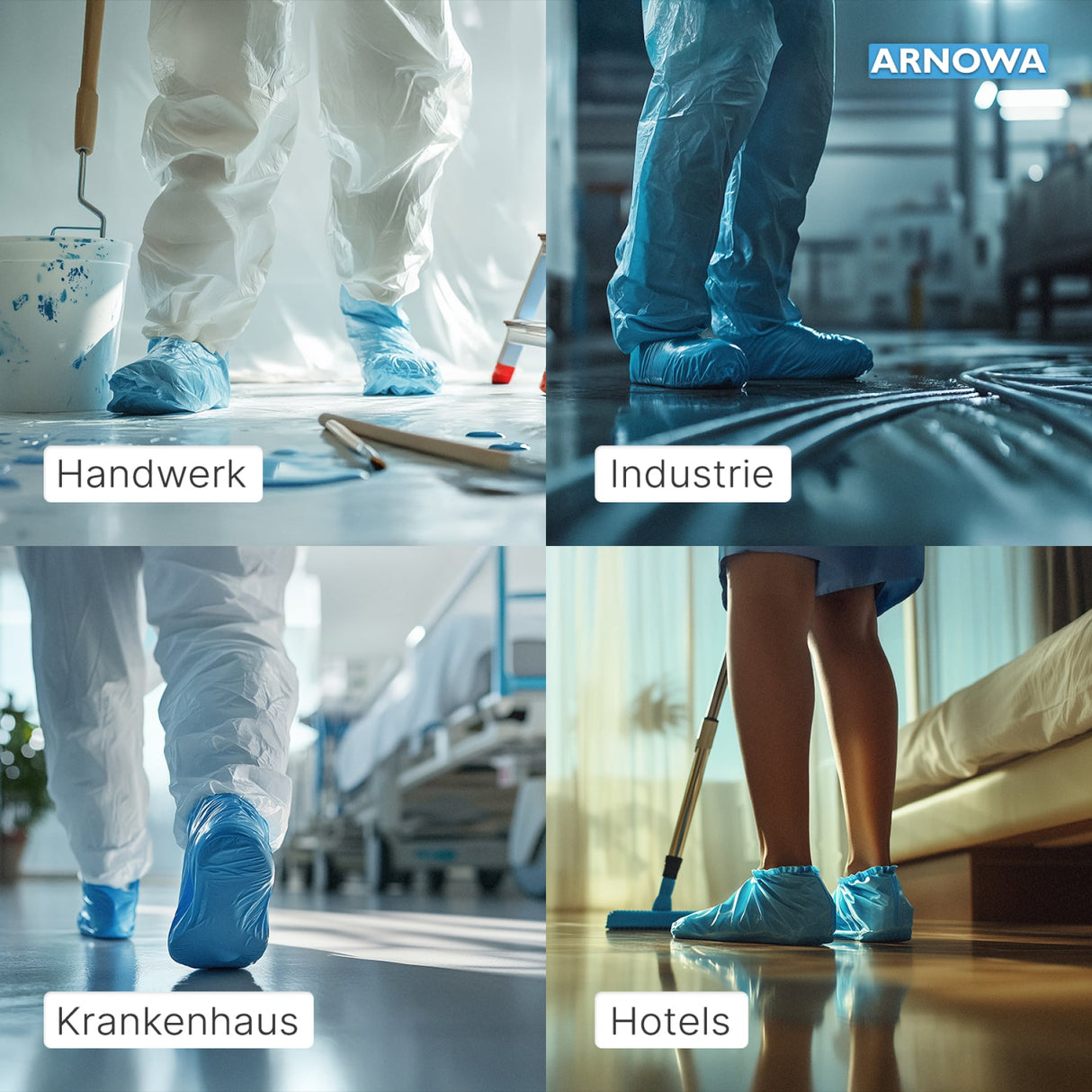 ARNOMED COVER Überziehschuhe, CPE, blau, wasserabweisend – Ansicht 7