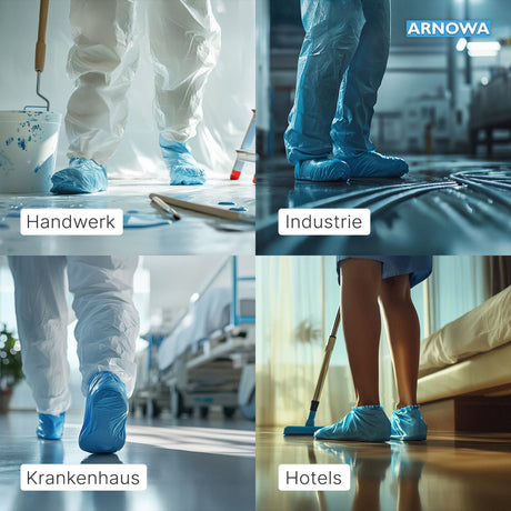 ARNOMED COVER Überziehschuhe, CPE, blau, wasserabweisend – Ansicht 7