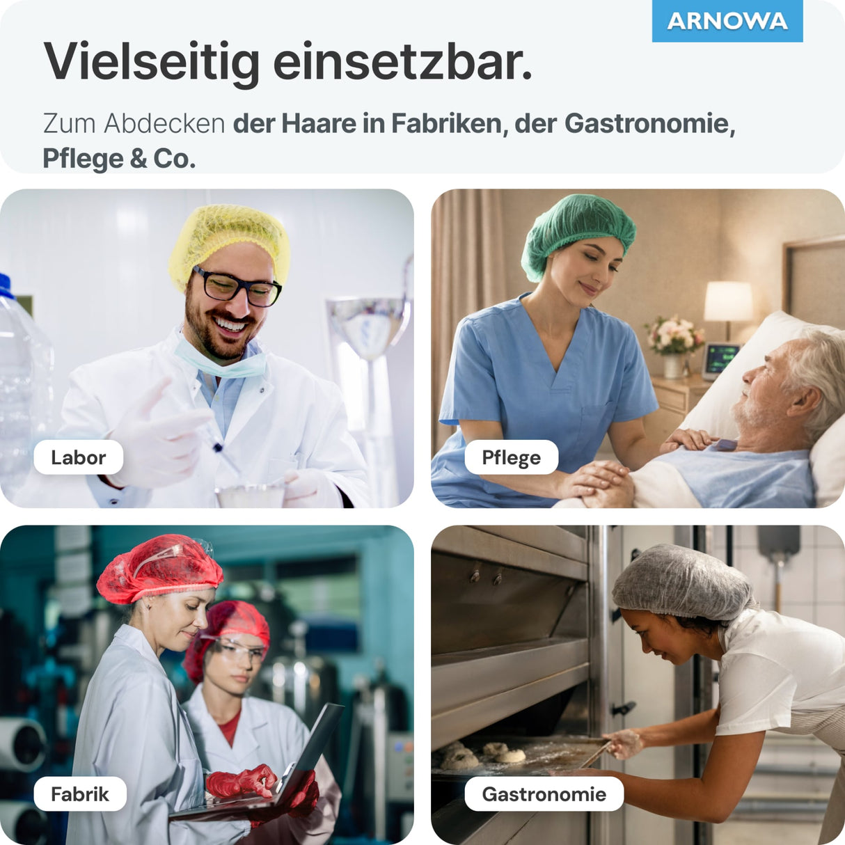 ARNOMED COVER Klipphauben mit Gummizug, 52 cm, weiß – Ansicht 4
