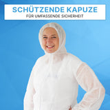 ARNOMED COVER Einwegoverall mit Kapuze, PP, weiß, atmungsaktiv – Ansicht 5