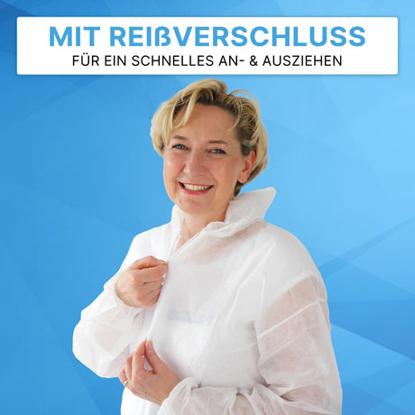 ARNOMED COVER Einwegoverall mit Kapuze, PP, weiß, atmungsaktiv – Ansicht 6