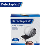 Detectaplast Super Stretch Rollenpflaster, schwarz – elastisch, metalldetektierbar, latexfrei