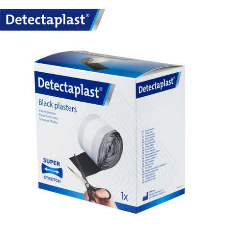 Detectaplast Super Stretch Rollenpflaster, schwarz – elastisch, metalldetektierbar, latexfrei – Ansicht 3