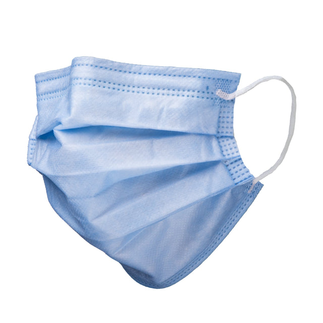 AMPri Med-Comfort Fog Stop Einmalmundschutz Typ IIR, 4-lagig - 1 Karton = 10 Packungen à 50 Stück, Farbe: blau