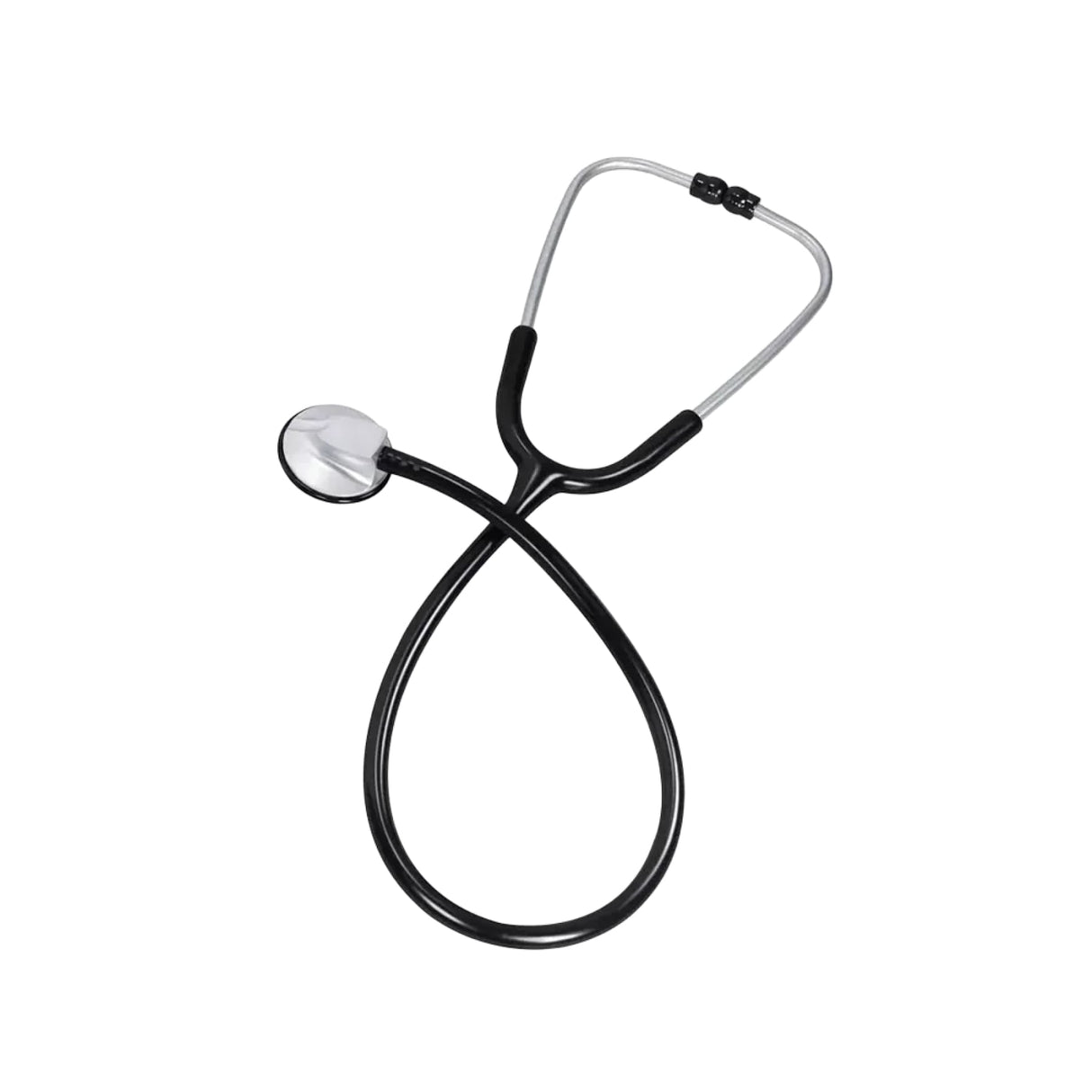 AMPri MED-COMFORT Flachstethoskop, rund - 1 Karton = 50 Stück, Schlauchfarbe: schwarz