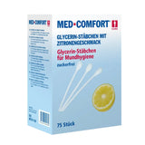 MED-COMFORT Wattestäbchen, mit Lemon-Geschmack - 1 Karton = 20 Packungen à 25 Sets je 3 Stück
