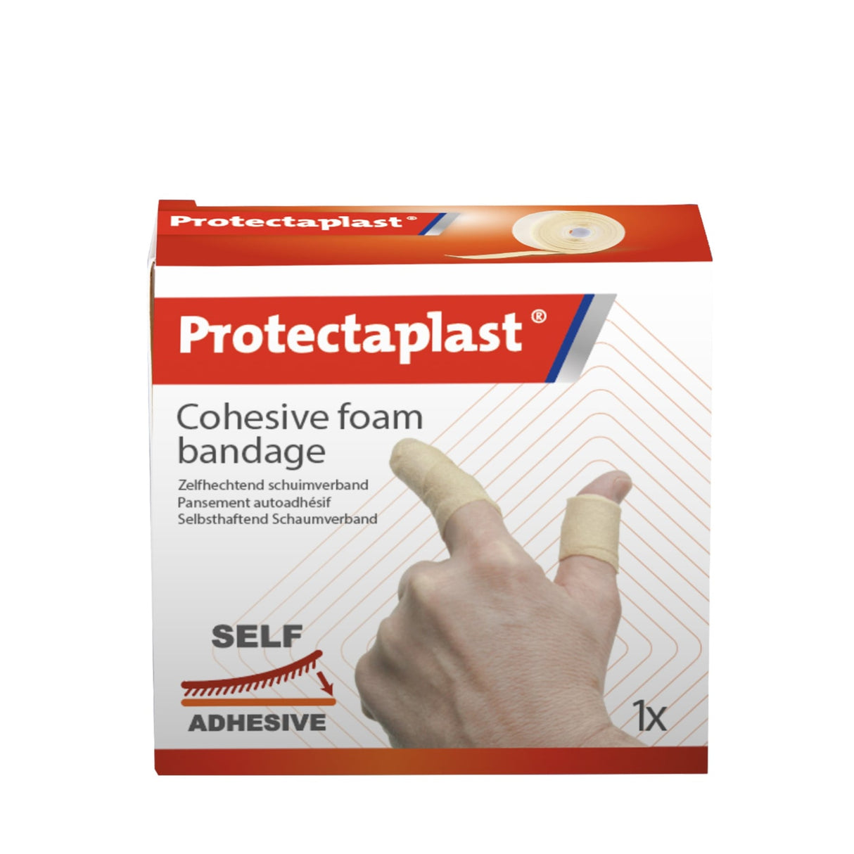 Protectaplast Foam Bandage Schaumverband, beige – klebstofffrei, elastisch, wasserfest