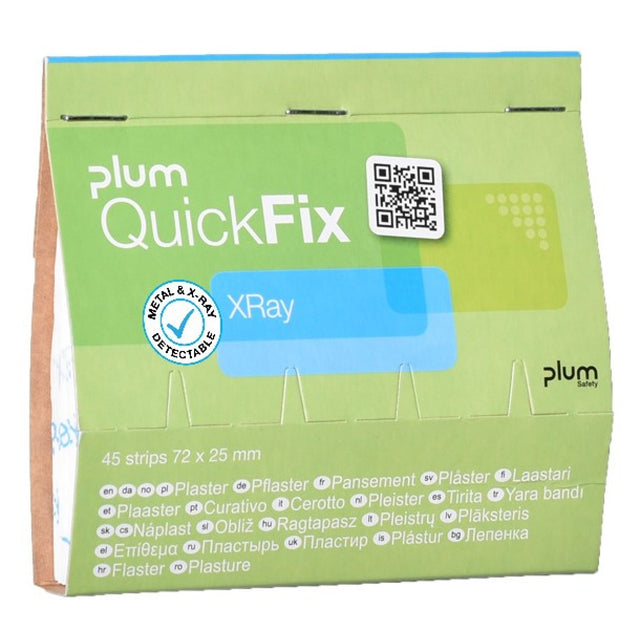 Plum QuickFix XRay Pflaster blau, 72 x 25 mm – röntgen- und metalldetektierbar, wasserbeständig