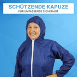 ARNOMED COVER Einwegoverall mit Kapuze, PP, blau, atmungsaktiv – Ansicht 5