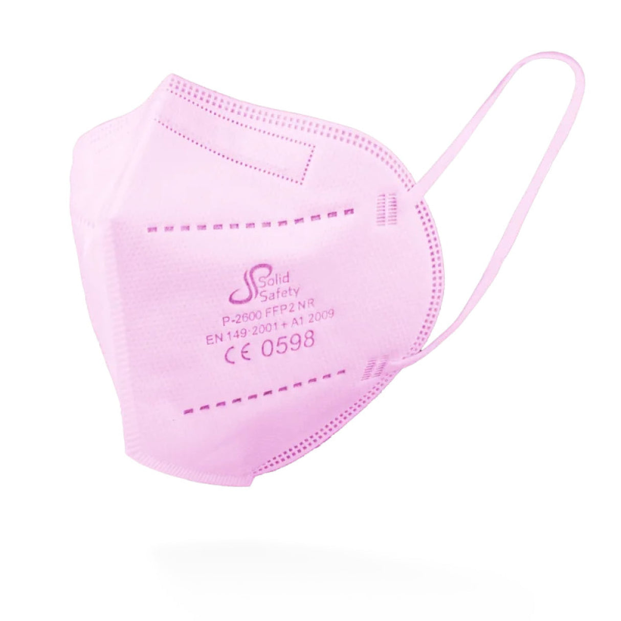 AMPri SolidSafety FFP2 NR Atemschutzmaske, einzeln verpackt - 1 Packung = 5 Stück, Farbe: pink