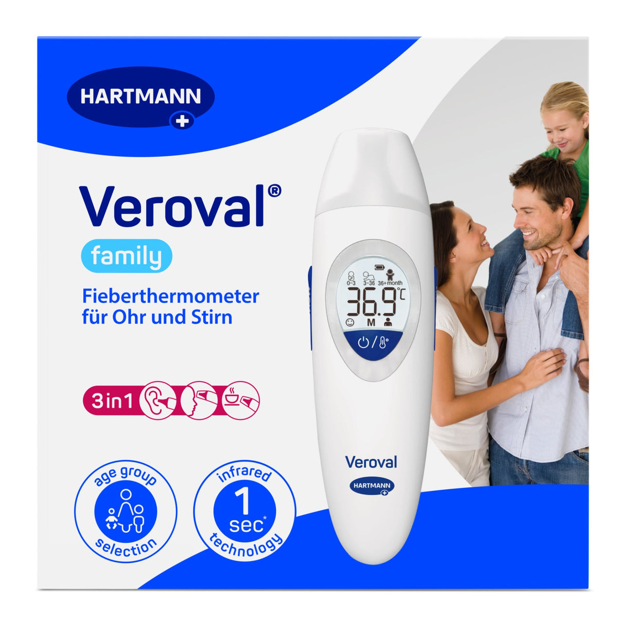 Veroval family Infrarot-Fieberthermometer, 3in1 – Ansicht 3