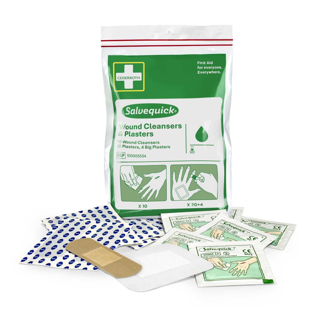 Cederroth Salvequick Pflaster- und Wundreinigungstücher-Set – Ansicht 2