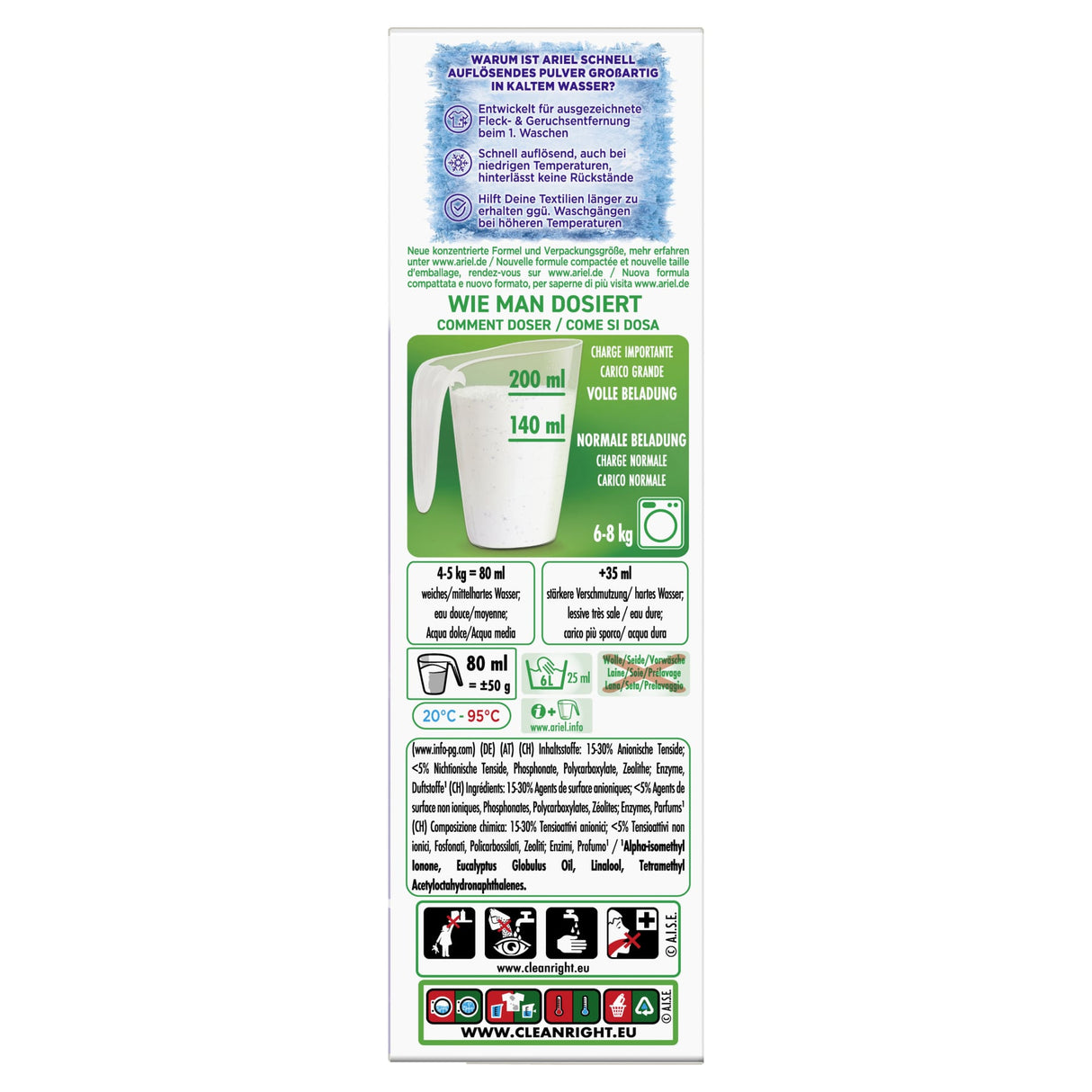 Ariel Color+ Pulver Colorwaschmittel für strahlende Reinheit – Ansicht 2