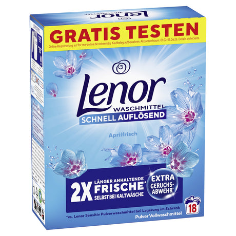 Lenor Vollwaschmittel Pulver Aprilfrisch mit Ultra Reinigungskraft