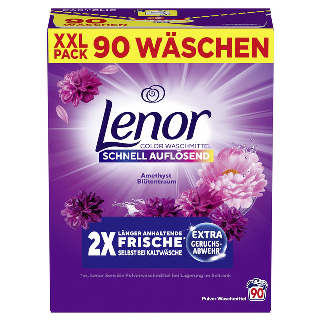 Lenor Colorwaschmittel Pulver Amethyst Blütentraum mit Ultra Reinigungskraft