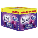 Lenor All in 1 PODS Colorwaschmittel Amethyst Blütentraum, mit Weichheit & Frische