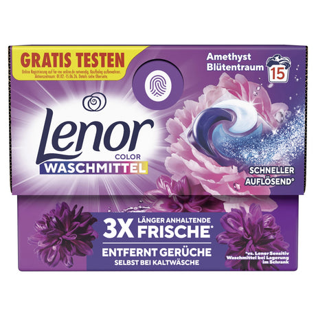 Lenor All in 1 PODS Colorwaschmittel Amethyst Blütentraum, mit Weichheit & Frische – Ansicht 3
