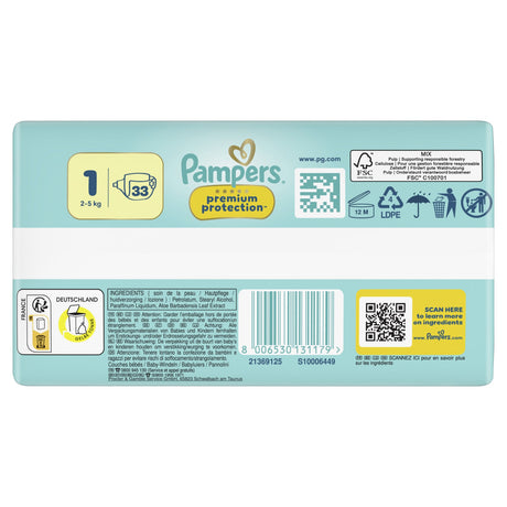 Pampers Premium Protection Windeln Größe 1 Newborn, 2-5 kg – DERMACOMFORT Innenvlies – Ansicht 4