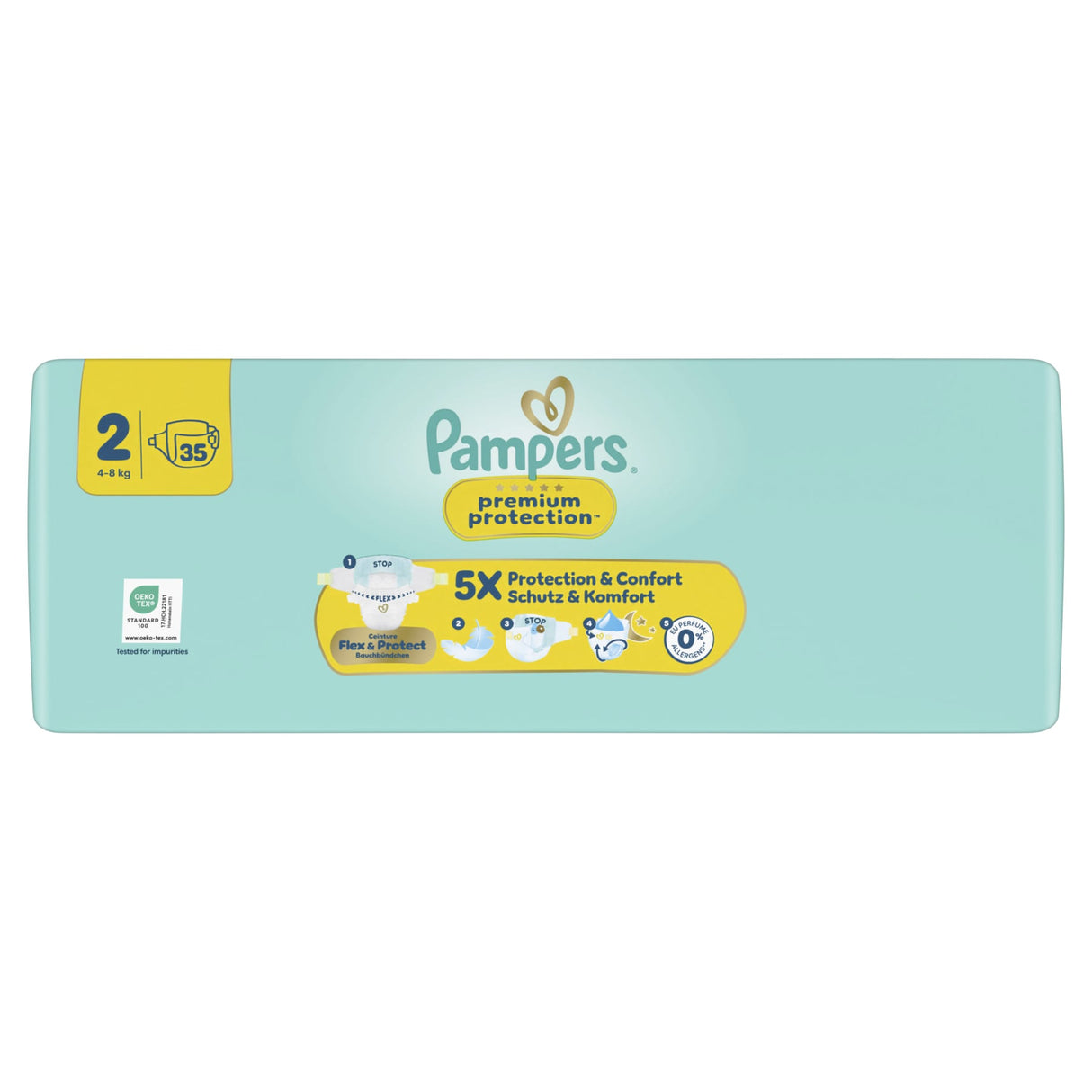 Pampers Premium Protection Windeln Größe 2 Mini, 4-8 kg – ultra weiche Seitenflügel – Ansicht 5