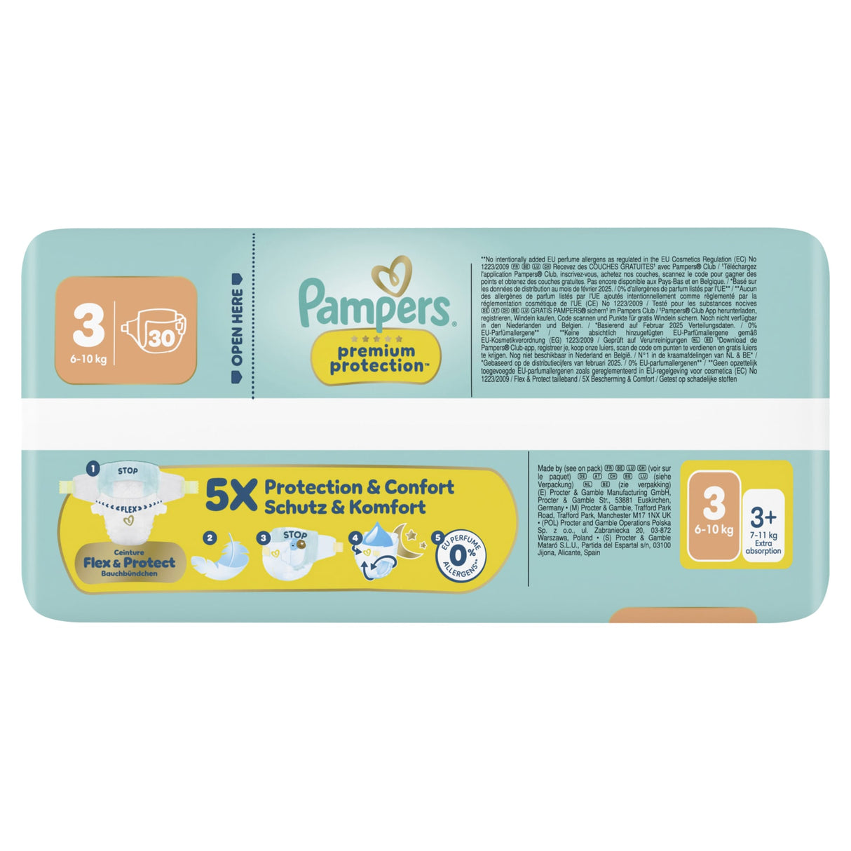 Pampers Premium Protection Windeln Größe 3 Midi (6-10 kg) mit 3-fach-Schutz-System – Ansicht 3