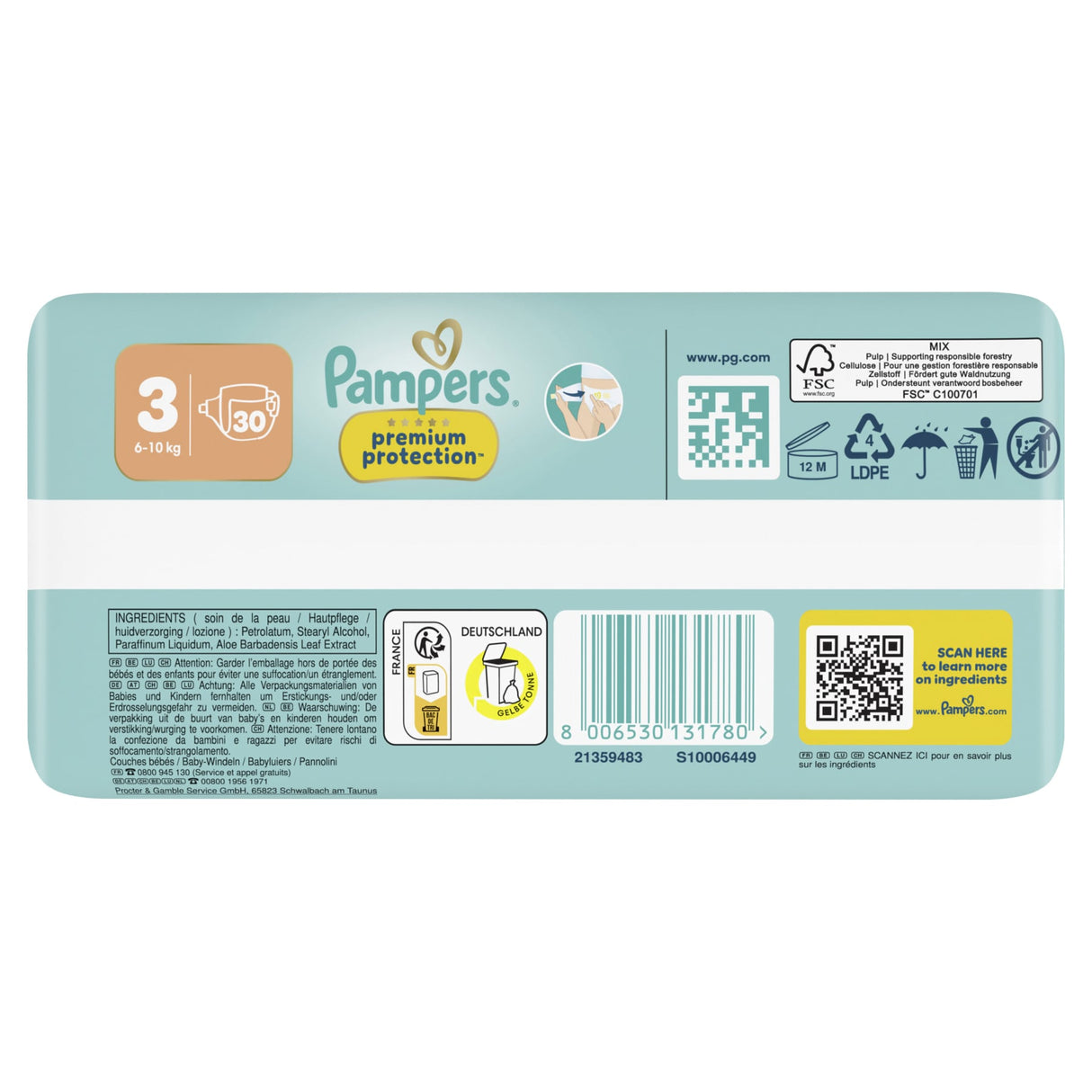 Pampers Premium Protection Windeln Größe 3 Midi (6-10 kg) mit 3-fach-Schutz-System – Ansicht 4