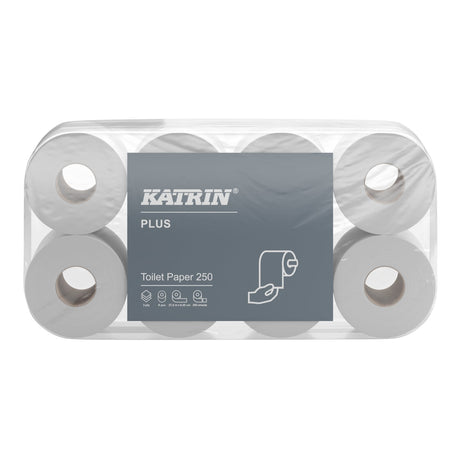 KATRIN Plus Toilettenpapier 3-lagig, weiß – besonders weich, 250 Blatt/Rolle