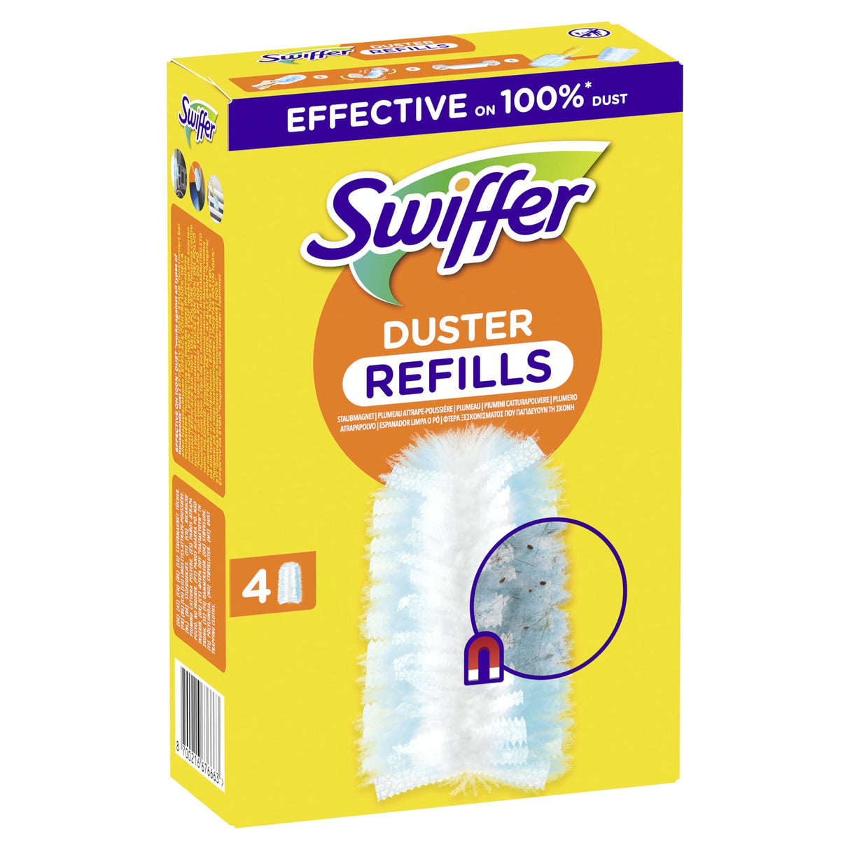 Swiffer Staubmagnet Nachfülltücher, 4er, flauschige Fasern