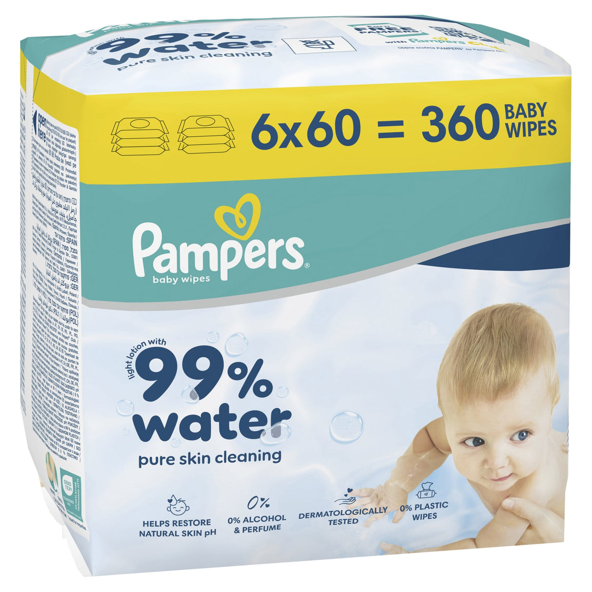 Pampers Feuchttücher 99% Water, parfüm- und alkoholfrei – Ansicht 2