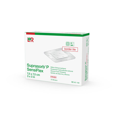 Lohmann & Rauscher Suprasorb P SensiFlex Silikon-Schaumverband, steril, border lite – flexibel, atraumatisch – Ansicht 3