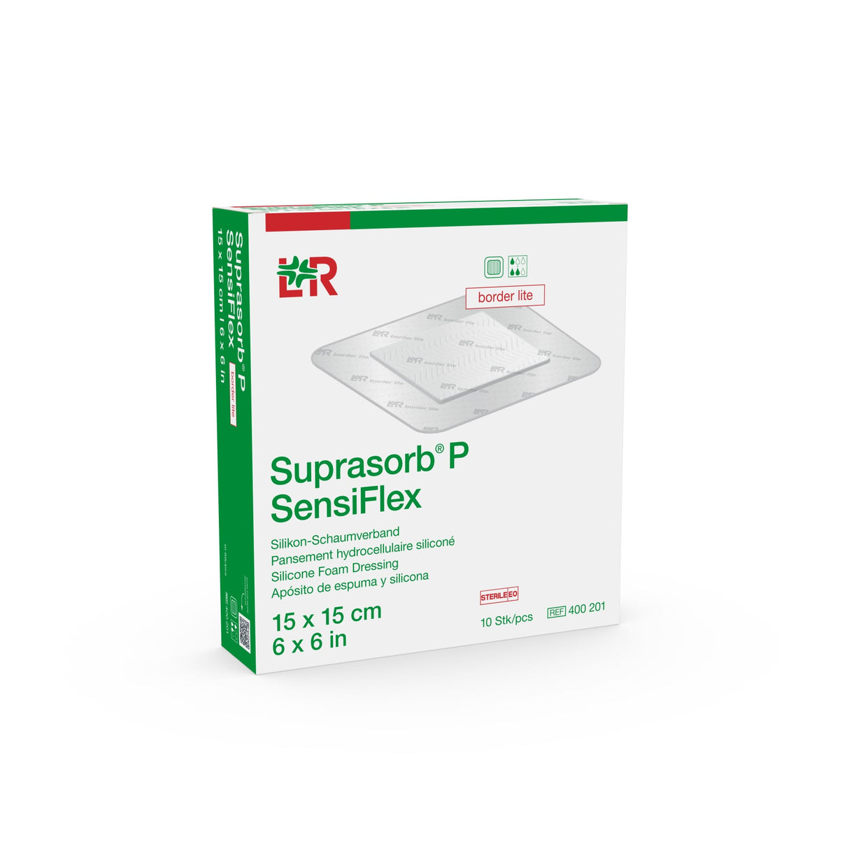 Lohmann & Rauscher Suprasorb P SensiFlex Silikon-Schaumverband, steril, border lite – flexibel, atraumatisch – Ansicht 4