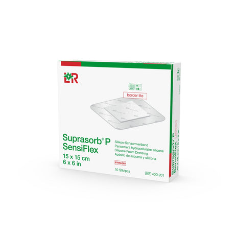 Lohmann & Rauscher Suprasorb P SensiFlex Silikon-Schaumverband, steril, border lite – flexibel, atraumatisch – Ansicht 6