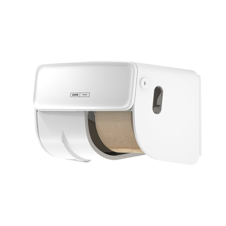 CWS PureLine Toilettenpapierspender, mit weißem Panel, für zwei Rollen