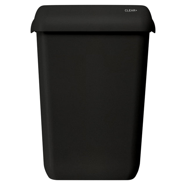 CWS Clear+ EcoBlack Abfallbehälter, 23 Liter, schwarz, mit Sichtschutzdeckel