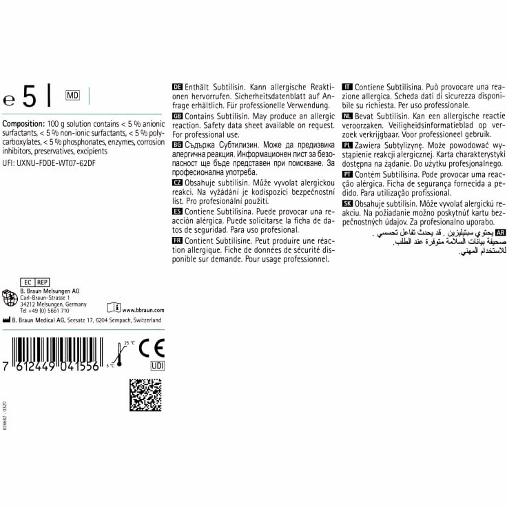 B. Braun Helimatic Cleaner enzymatic NF, Enzymreiniger für Endoskope – Ansicht 3