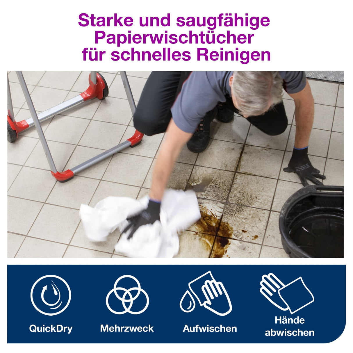 Tork Advanced Wischtuch 420 W1/W2, stark und saugfähig – Ansicht 6