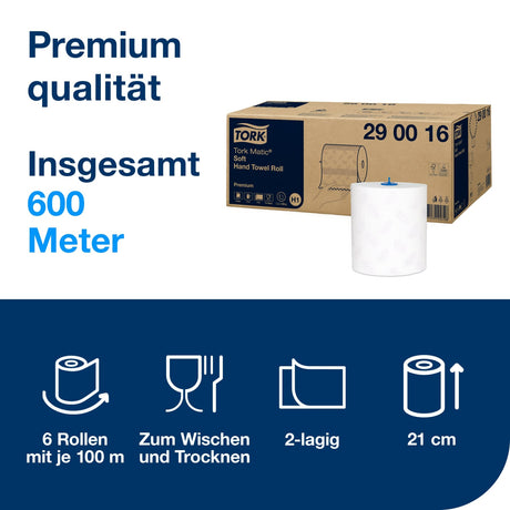 Tork Matic Soft Handtuchrollen H1, 2-lagig, weiß, 100 m/Rolle – Ansicht 2