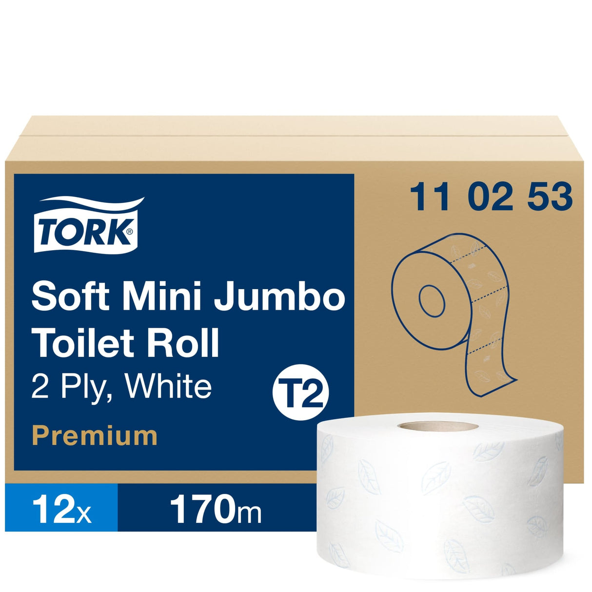 Tork Premium Mini Jumbo Toilettenpapier T2, 2-lagig, weiß