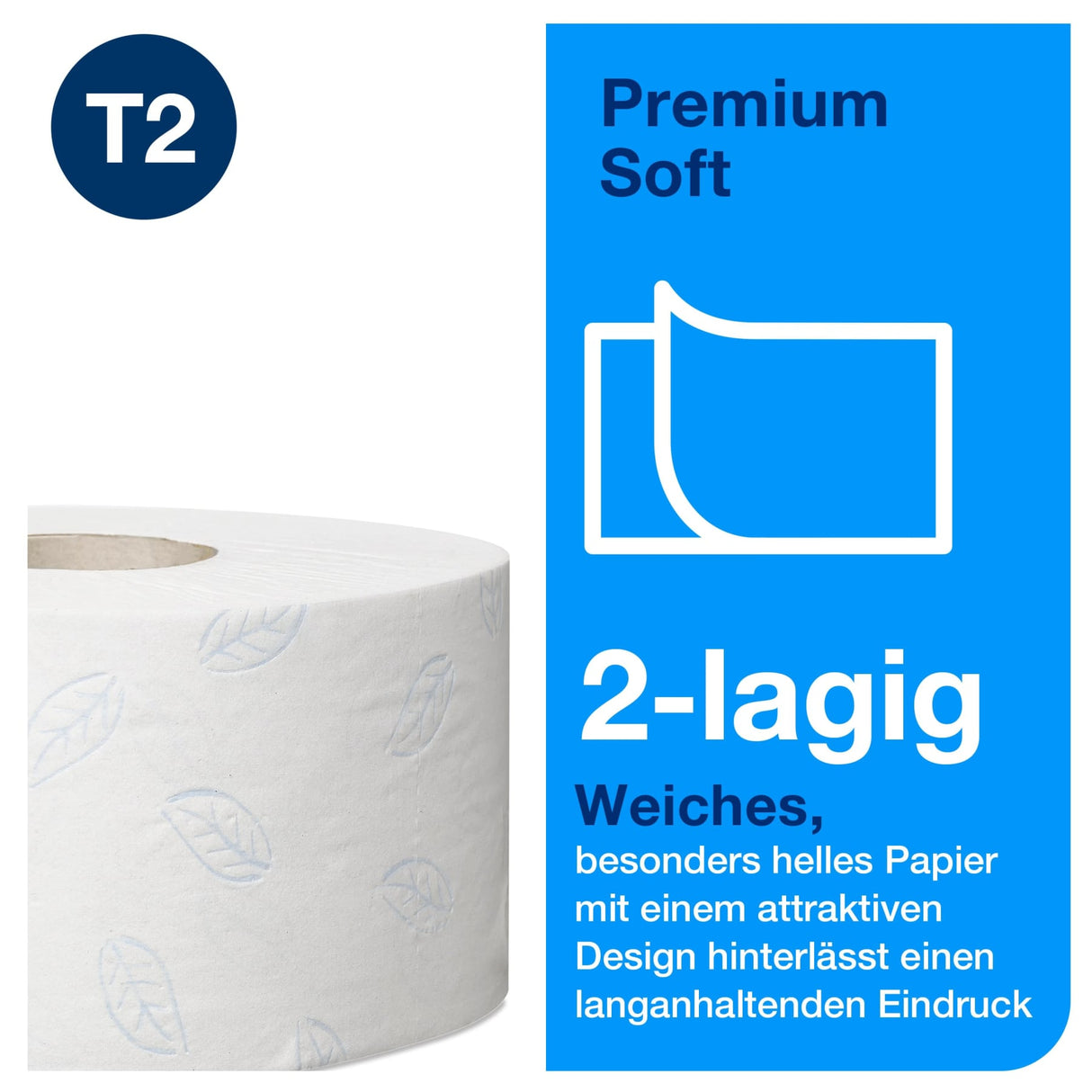Tork Premium Mini Jumbo Toilettenpapier T2, 2-lagig, weiß – Ansicht 3