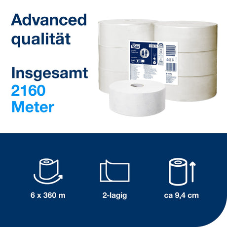 Tork Advanced Jumbo Toilettenpapier T1, 2-lagig, weiß – Ansicht 2