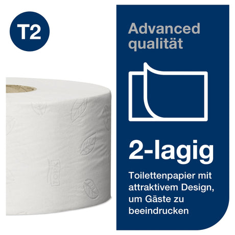 Tork Mini Jumbo Toilettenpapier T2 Advanced, 2-lagig, weiß – 170 m/Rolle – Ansicht 3