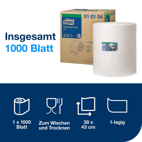 Tork Premium Reinigungstücher W1, 1-lagig, weich und flexibel – Ansicht 2