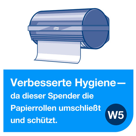 Tork Kleinrollenspender W5 mit Wandhalterung, wartungsarm – Ansicht 3