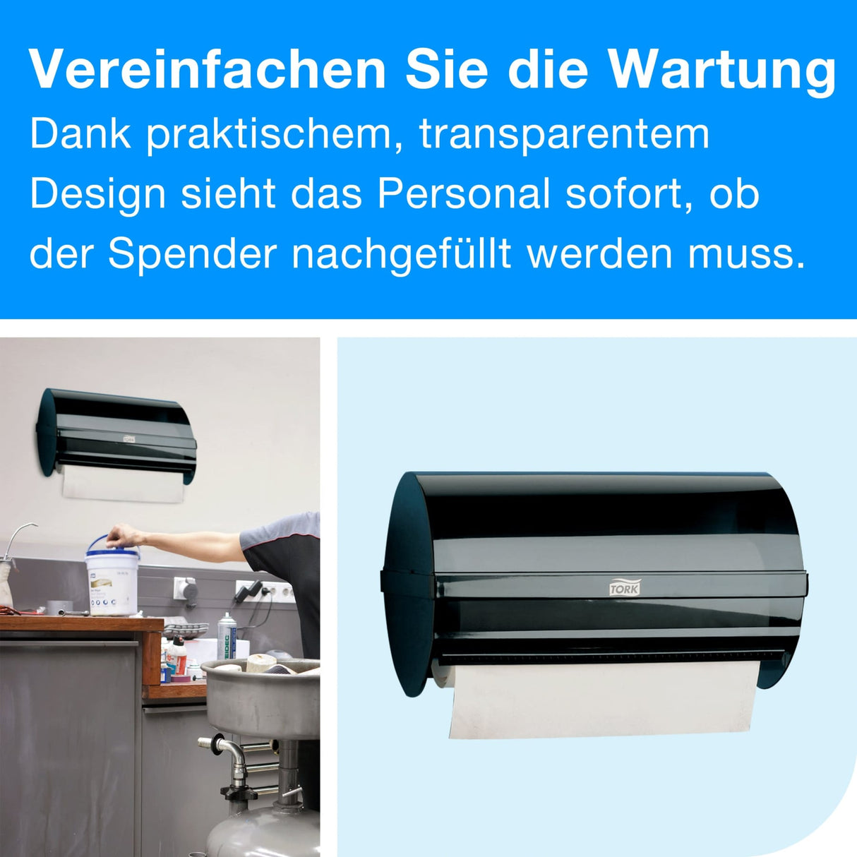 Tork Kleinrollenspender W5 mit Wandhalterung, wartungsarm – Ansicht 5