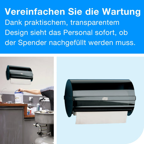 Tork Kleinrollenspender W5 mit Wandhalterung, wartungsarm – Ansicht 5