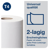 Tork Kleinrollen Toilettenpapier T4 Universal, 2-lagig, weiß – extralange Rolle – Ansicht 5
