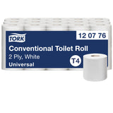 Tork Kleinrollen Toilettenpapier T4 Universal, 2-lagig, weiß – extralange Rolle