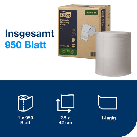 Tork Industrie Reinigungstücher W1, 1-lagig, grau, strapazierfähig – Ansicht 2