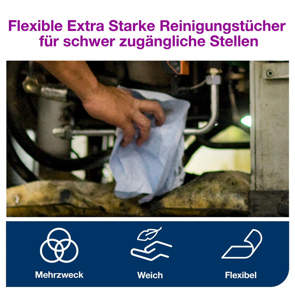 Tork Reinigungstücher W1, 1-lagig, blau – extra saugstark und flexibel – Ansicht 5